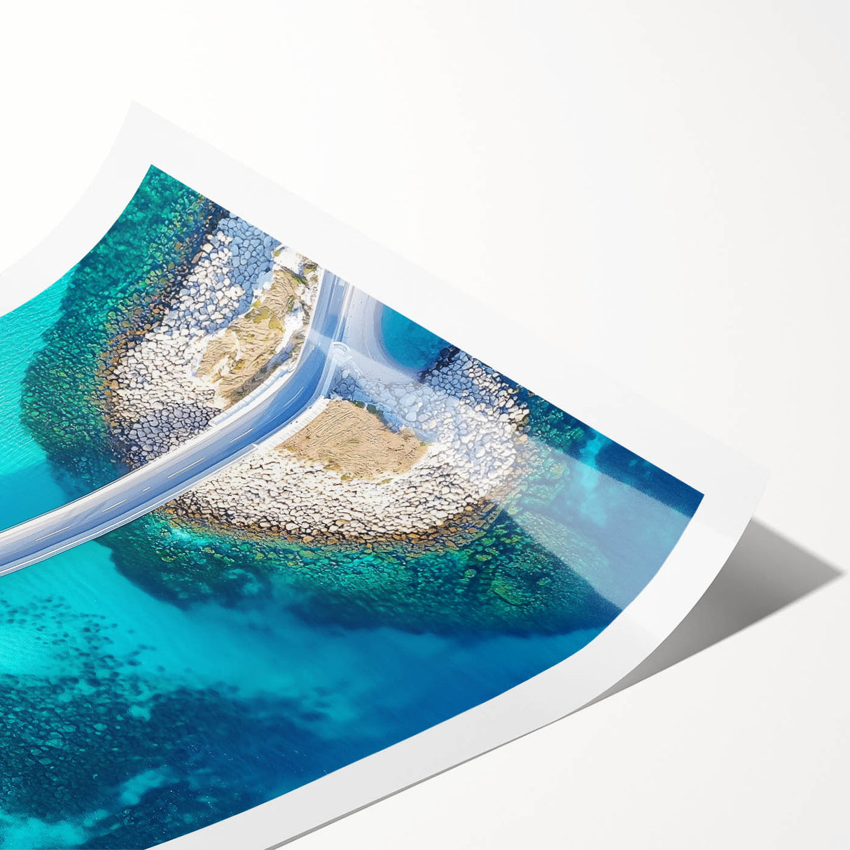 Landscape bridge design rolled print showcasing intricate details and vibrant colors, packaged securely in a cardboard tube for easy transport and display. Perfect for art enthusiasts looking to enhance their living space with a stunning piece.