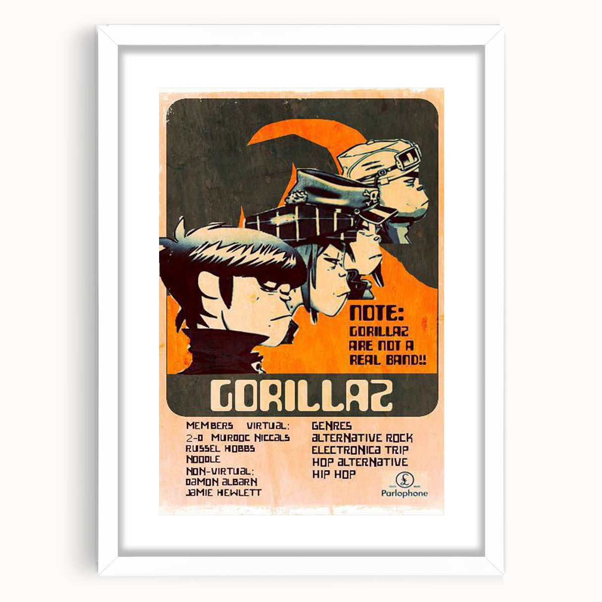 Gorillaz Retro Wall Art – Vintage Prints for Alternative Music Fans