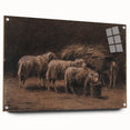 Realism Art Prints - Sheep in Stable by Rosa Bonheur Rustic Animal Art