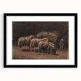 Realism Art Prints - Sheep in Stable by Rosa Bonheur Rustic Animal Art