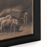 Realism Art Prints - Sheep in Stable by Rosa Bonheur Rustic Animal Art