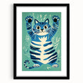 Playroom Wall Art – Fun Blue Cat Illustration for Kids' Decor