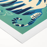 Playroom Wall Art – Fun Blue Cat Illustration for Kids' Decor