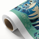 Playroom Wall Art – Fun Blue Cat Illustration for Kids' Decor