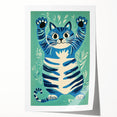 Playroom Wall Art – Fun Blue Cat Illustration for Kids' Decor