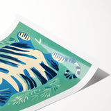 Playroom Wall Art – Fun Blue Cat Illustration for Kids' Decor