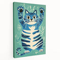 Playroom Wall Art – Fun Blue Cat Illustration for Kids' Decor