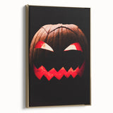 Framed canvas wall art depicting a vintage-style landscape with autumn trees in gold and black tones.