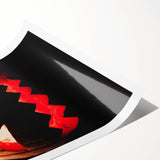 Extra large wall art featuring minimalist line art flowers in neutral tones on rolled canvas.