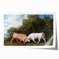 Bulls Fighting by George Stubbs - Romanticism Art Print on Canvas
