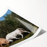 Bulls Fighting by George Stubbs - Romanticism Art Print on Canvas