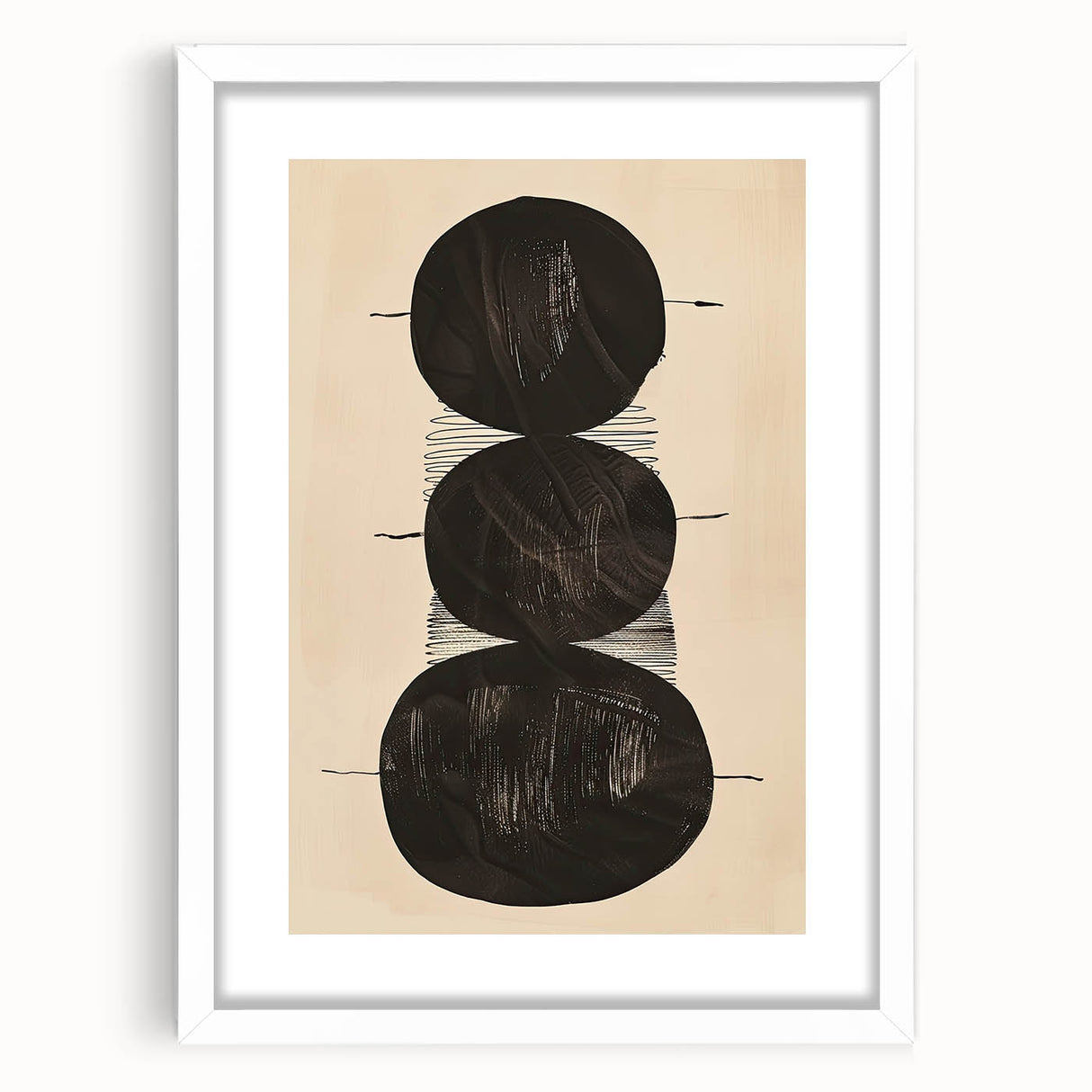 Framed Dining Room Prints – Black & Beige Minimalist Wall Art