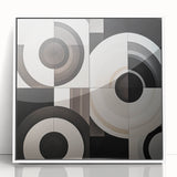 Modern Monochrome Geometric Living Room Wall Art – Canvas Print