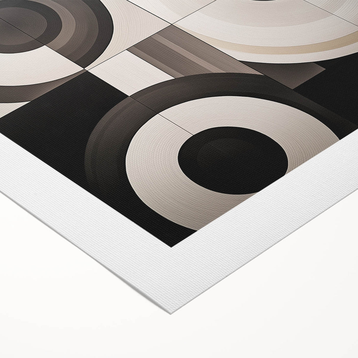 Modern Monochrome Geometric Living Room Wall Art – Canvas Print