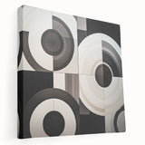 Modern Monochrome Geometric Living Room Wall Art – Canvas Print