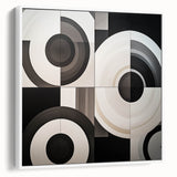 Modern Monochrome Geometric Living Room Wall Art – Canvas Print
