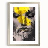 Abstract figurative frame with a silver finish and mat, showcasing a modern artistic design ideal for contemporary home decor. Perfect addition to enhance living spaces.