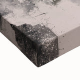 Close-up of an abstract figurative stretched canvas art piece showcasing vibrant colors and dynamic shapes, perfect for modern decor in living spaces.