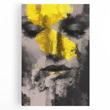 Abstract figurative artwork on stretched canvas showcasing vibrant colors and dynamic shapes, perfect for modern home decor and artistic expression.