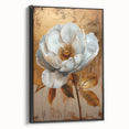 Framed abstract floral wall art on a black canvas, showcasing vibrant colors and intricate designs. Side view highlights the sleek frame and modern aesthetic, perfect for home decor.