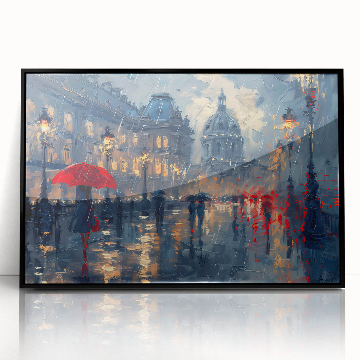 Framed abstract landscape wall art showcases a vibrant acrylic design with a black frame, enhancing modern decor in any living space. Ideal for art enthusiasts.