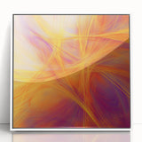 Colorful Abstract Wall Art – Yellow, Orange, and Violet Light Flow