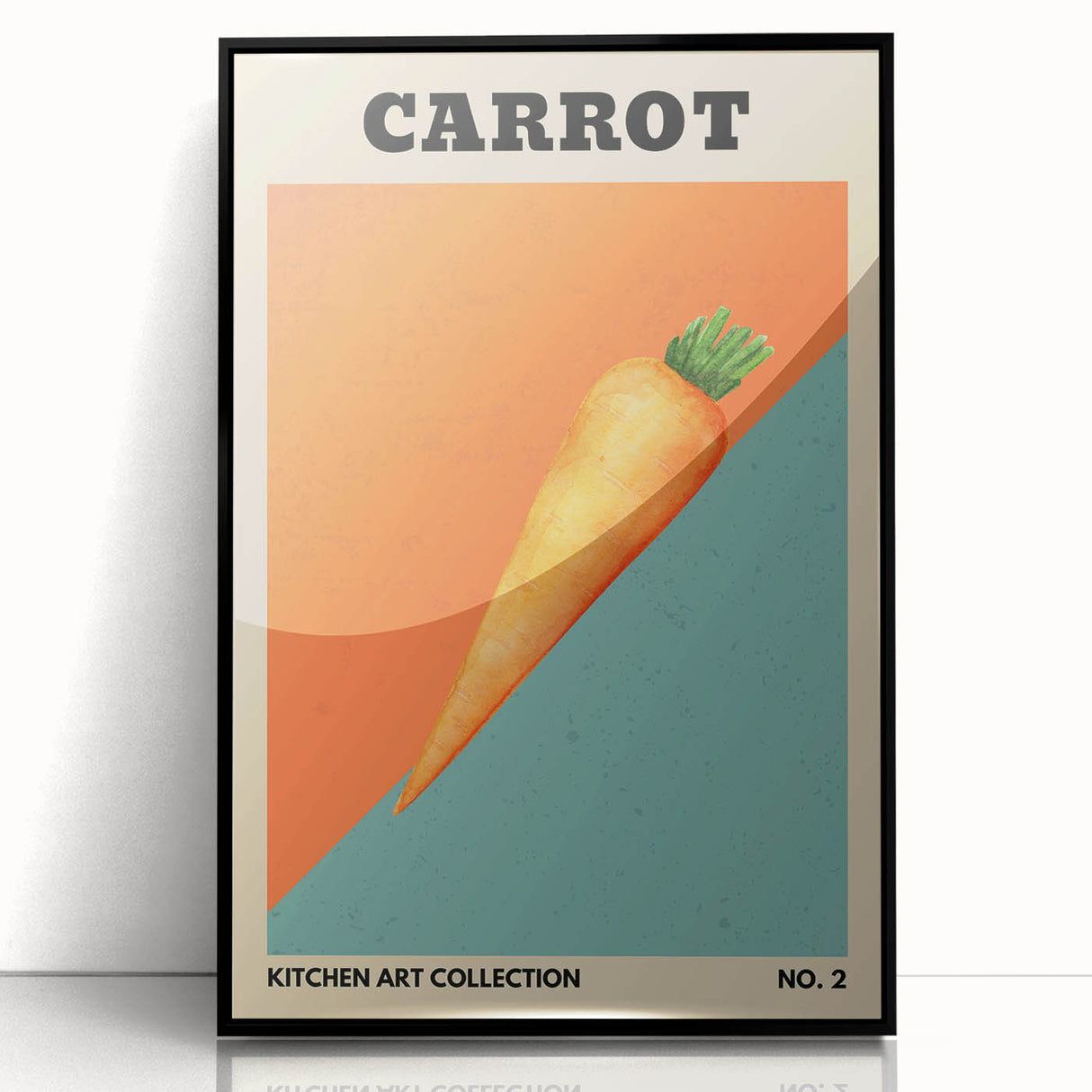 Large abstract wall art featuring assorted fruits in vibrant colors on a black acrylic framed print.