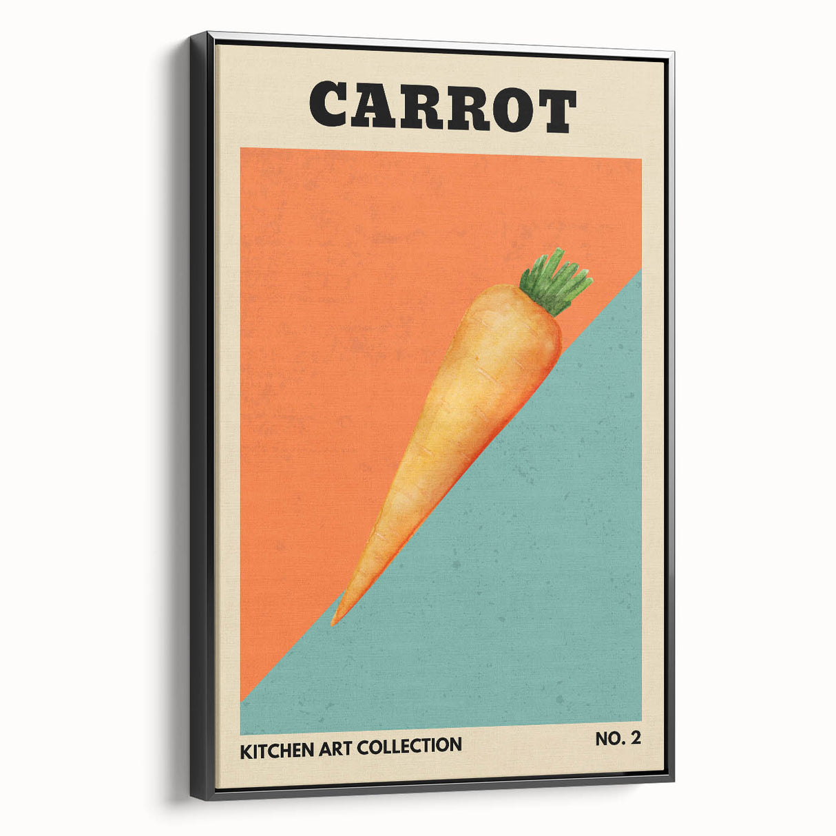 Black and white wall art featuring a vintage poster-style landscape with fruits, framed canvas, ideal for bedroom decor.