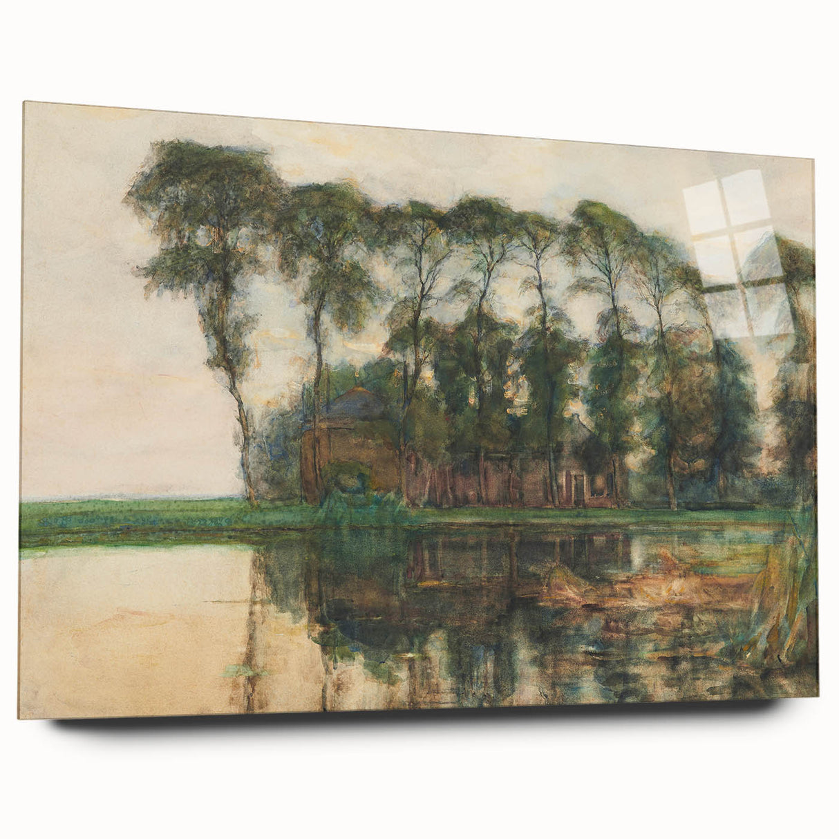 Farmstead Reflections: Modern Wall Art with Nature's Serenity