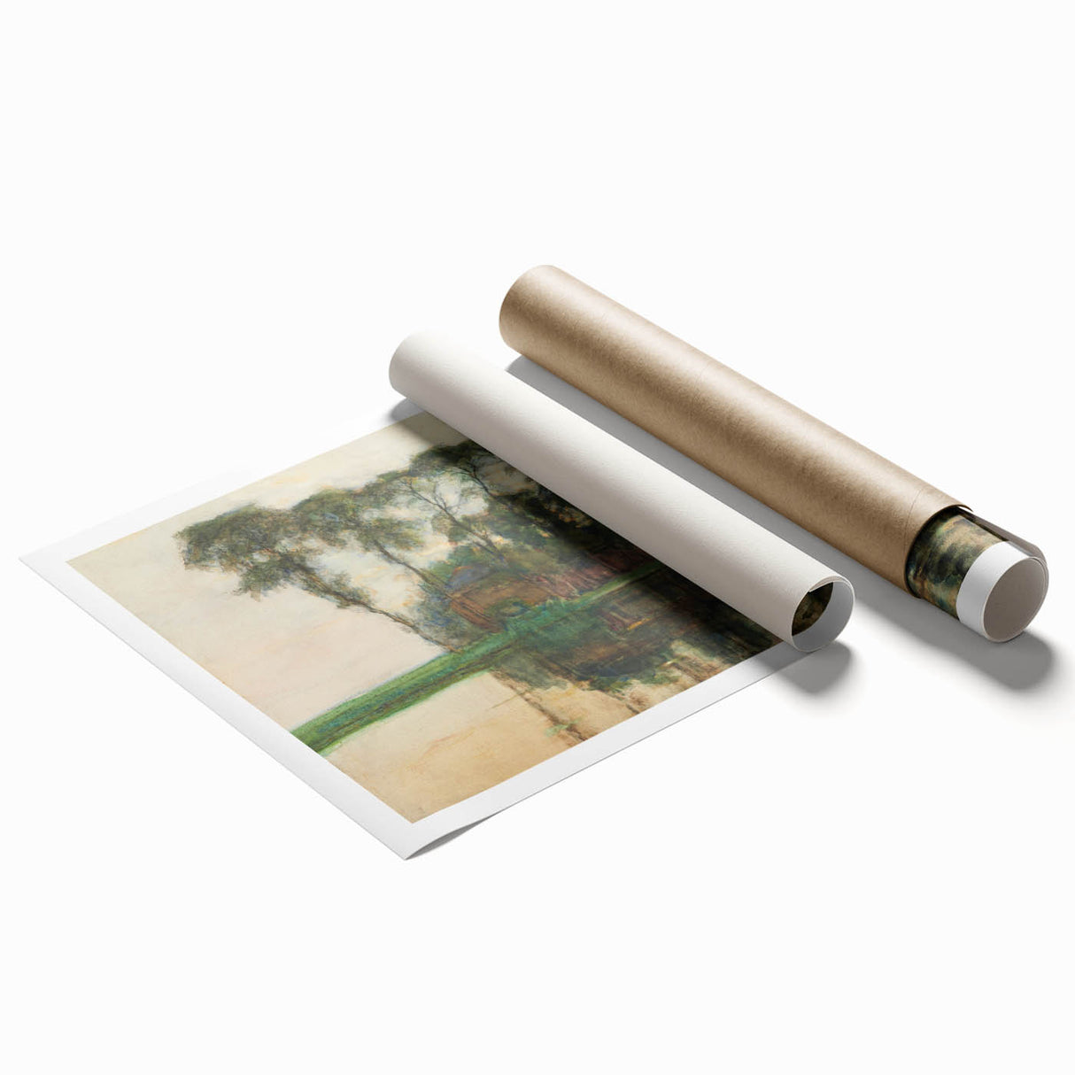 Farmstead Reflections: Modern Wall Art with Nature's Serenity