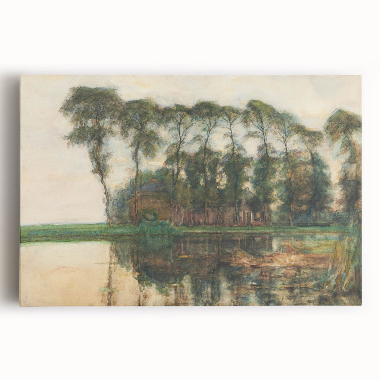 Farmstead Reflections: Modern Wall Art with Nature's Serenity