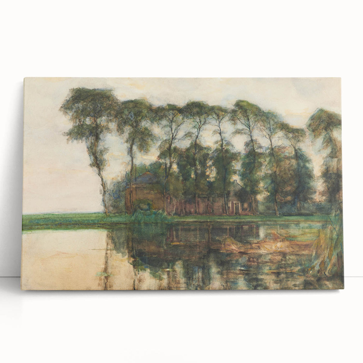 Farmstead Reflections: Modern Wall Art with Nature's Serenity