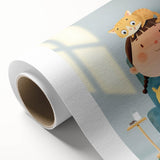 Girls Bedroom Art – Cozy Reading Time with Cat Illustration Print