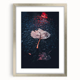 Textured abstract art print in warm autumn hues on a framed canvas, ideal for bedroom wall decor.