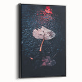 Black and white framed canvas featuring a vintage landscape painting, ideal for bedroom wall decor.