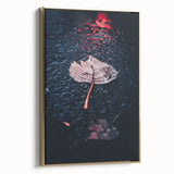 Framed canvas featuring a vintage landscape painting of autumn trees in gold and black tones, ideal for bedroom wall decor.