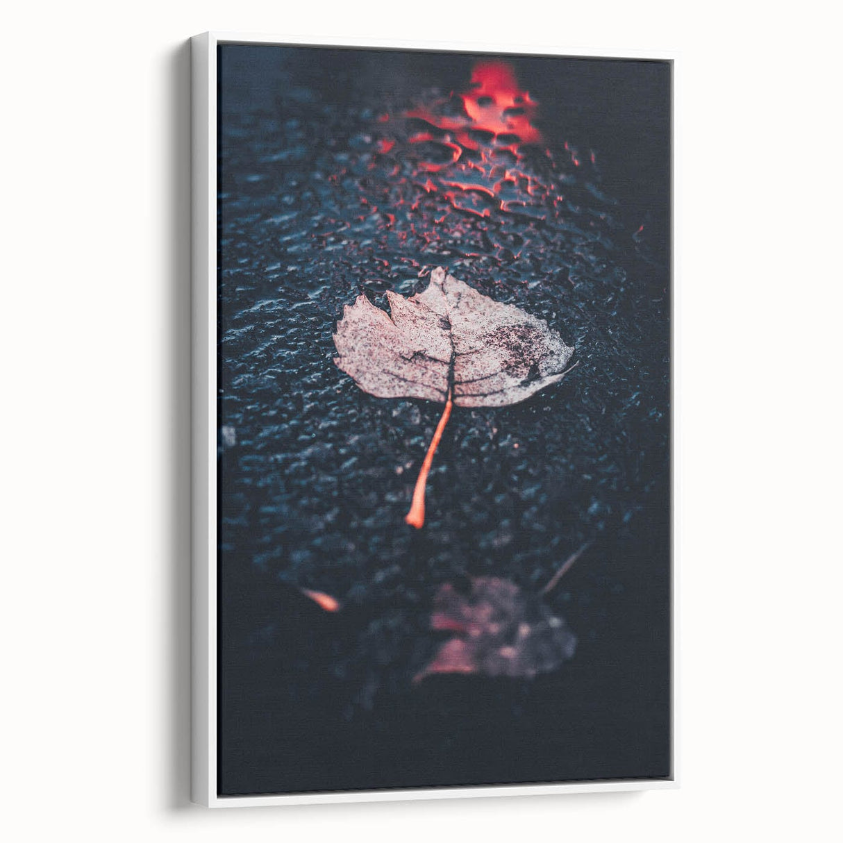Vintage poster art featuring autumnal colors and black border on framed canvas, ideal for living room decor.