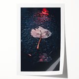 Rolled canvas print featuring a fall-inspired floral design in warm orange and red tones.