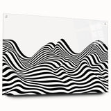 Black & White Optical Illusion Wall Art - Modern Bedroom Decor