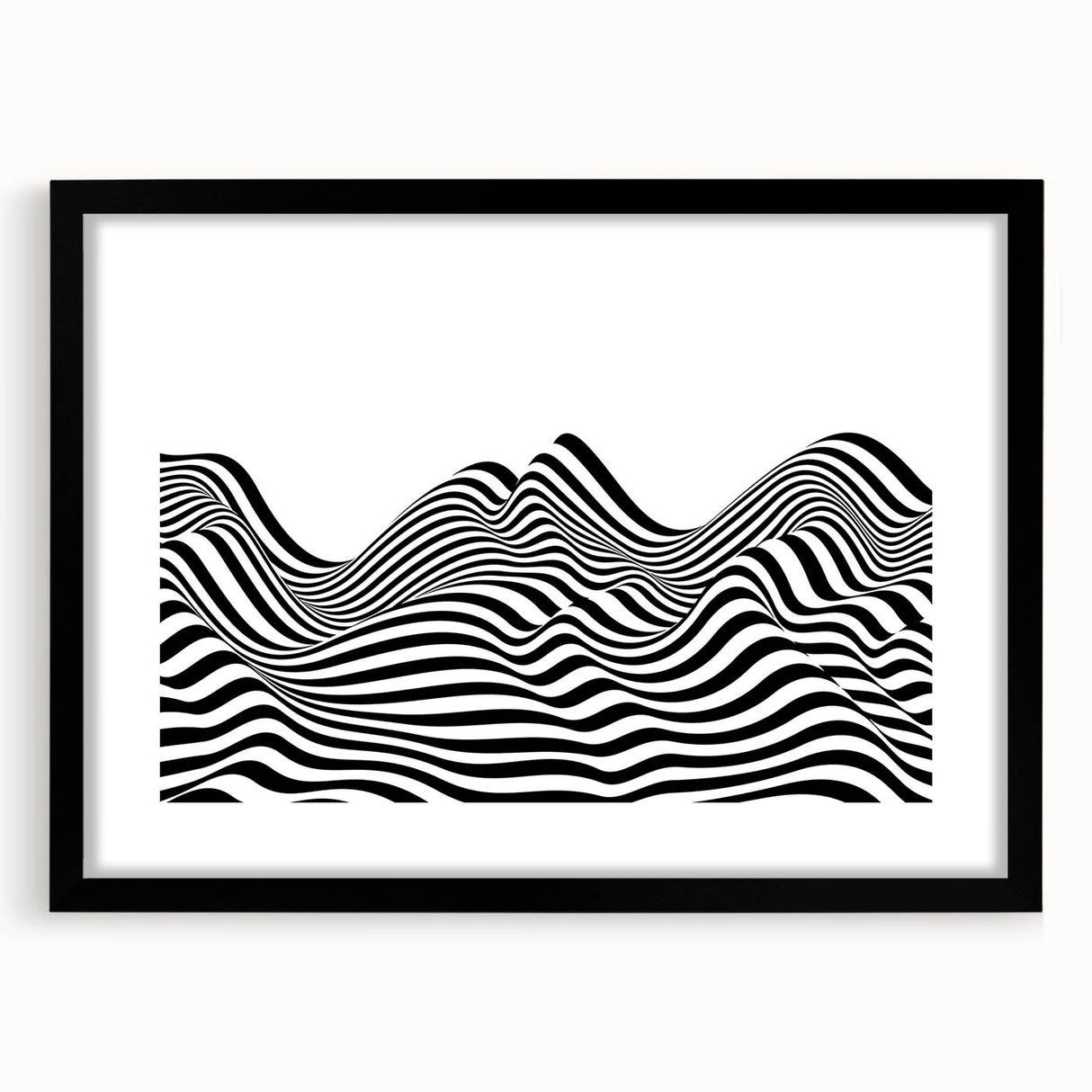 Black & White Optical Illusion Wall Art - Modern Bedroom Decor
