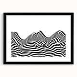 Black & White Optical Illusion Wall Art - Modern Bedroom Decor