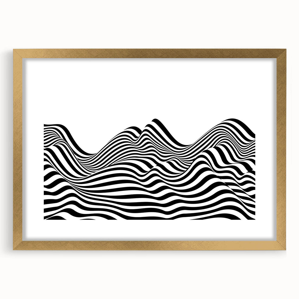 Black & White Optical Illusion Wall Art - Modern Bedroom Decor