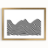 Black & White Optical Illusion Wall Art - Modern Bedroom Decor