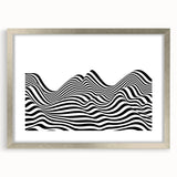Black & White Optical Illusion Wall Art - Modern Bedroom Decor