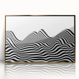 Black & White Optical Illusion Wall Art - Modern Bedroom Decor