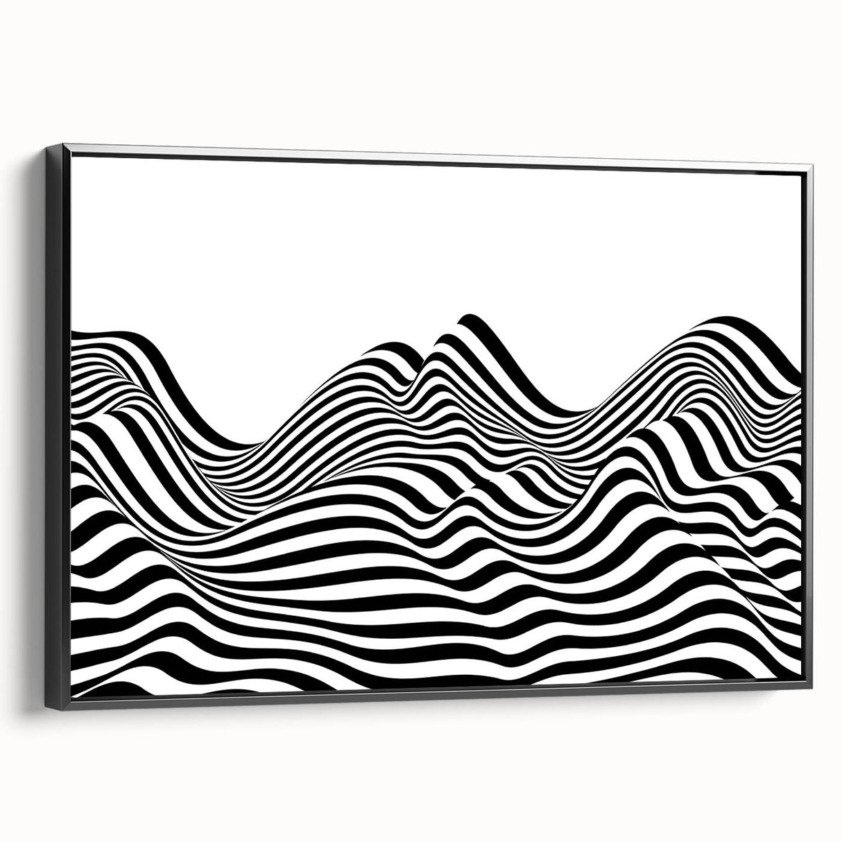 Black & White Optical Illusion Wall Art - Modern Bedroom Decor