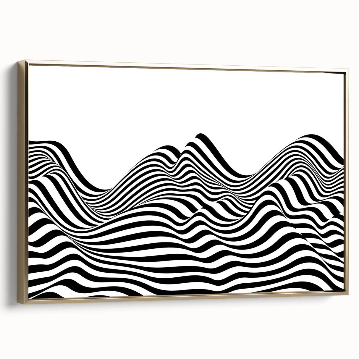 Black & White Optical Illusion Wall Art - Modern Bedroom Decor