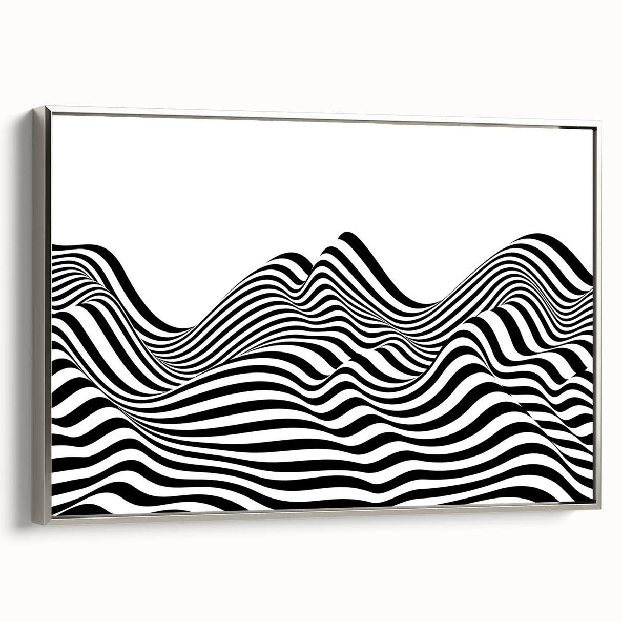 Black & White Optical Illusion Wall Art - Modern Bedroom Decor