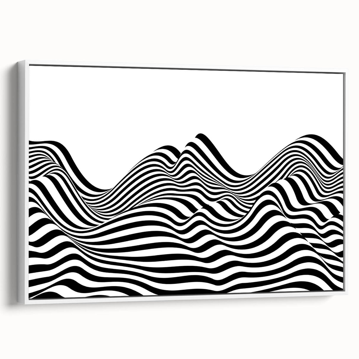 Black & White Optical Illusion Wall Art - Modern Bedroom Decor