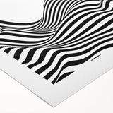 Black & White Optical Illusion Wall Art - Modern Bedroom Decor
